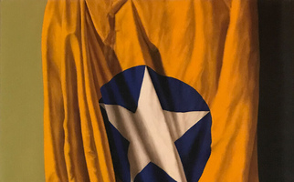 <strong>Yellow cloth, white star</strong> <span class="dims">30x24”</span> oil on linen